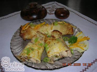ukázka receptu Palačinky s kuřecím masem a houbami
