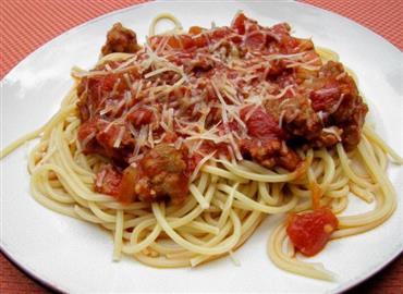 ukázka receptu Špagety s italskou klobásou