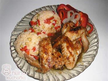 ukázka receptu Thajská kuřecí křídla se zeleninovou rýží